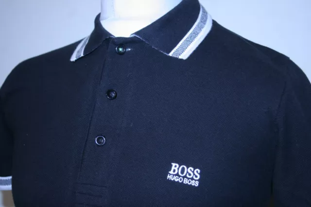 Hugo Boss Tipped Modern Fit Polo Shirt - S - Black - Short Sleeve Casual Top