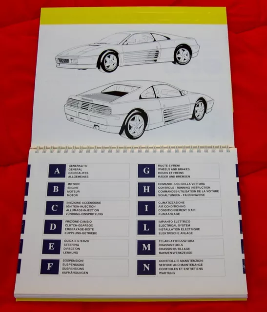 Ferrari 348 - RARE Original USA Owners Handbook - MY1993 - Ita/Eng/Fra/Ger Text 3