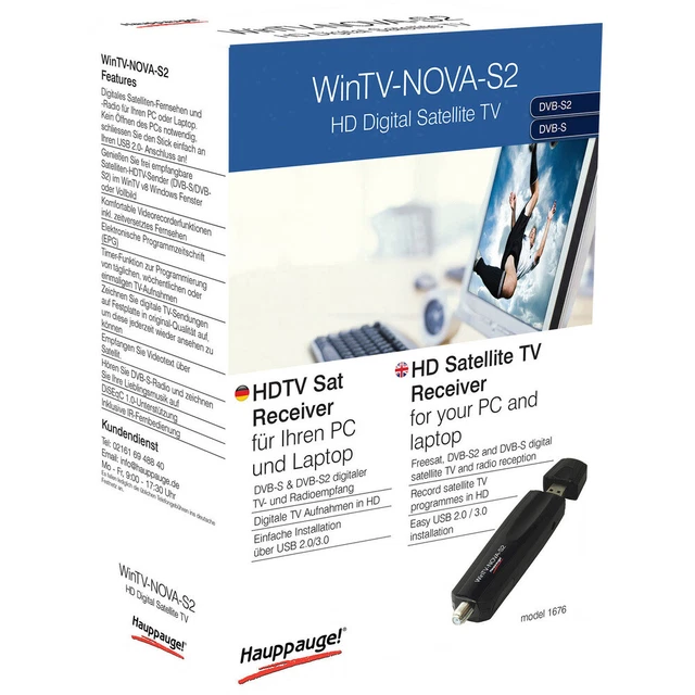 HAUPPAUGE WIN TV Nova-S2 TV-USB-Empfänger Aufnahmefunktion Anzahl Tuner