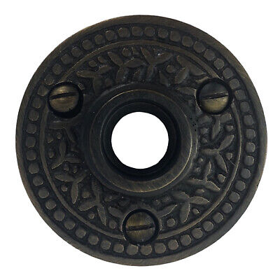 Highlighted Bronze Rosette Door Plates "The Rice" Antique Hardware Sold in Pairs