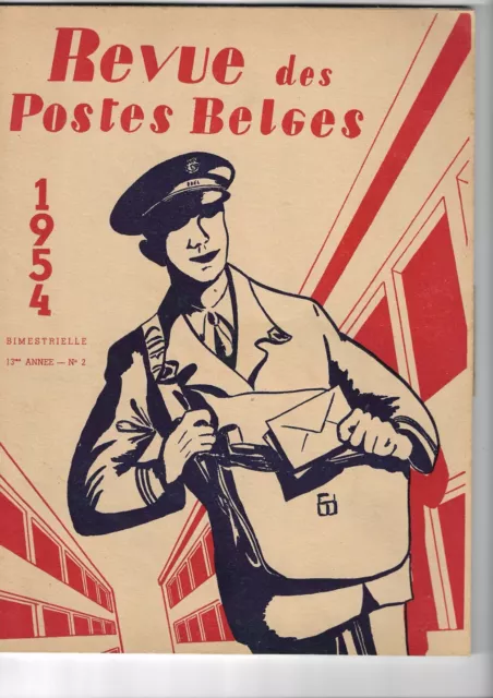 Revue des Postes Belges : numéro 2 de 1954 avec ancienne pub Renault 4CH