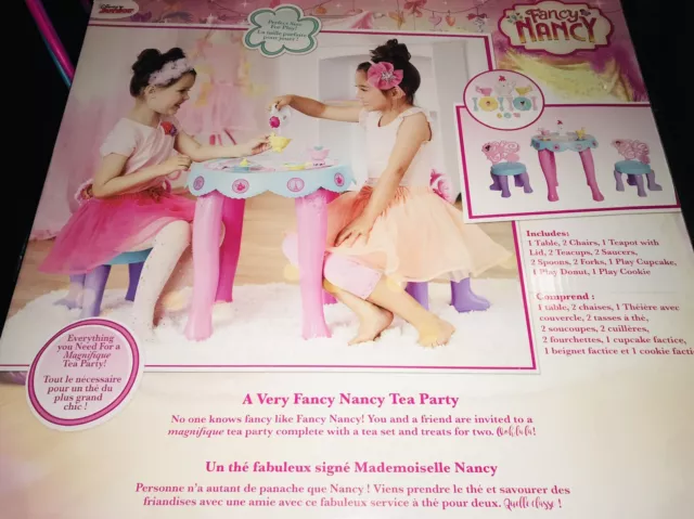 Disney Junior's A Very Fancy Nancy Tea Party Table Chairs & Tea Set 16pc Exclusi