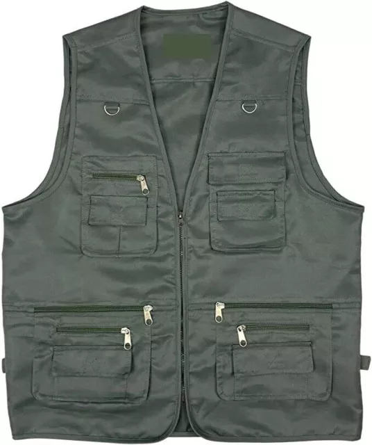 Mens Multi Pocket Vest Outdoor Fishing / Photography & Hunting Waistcoat