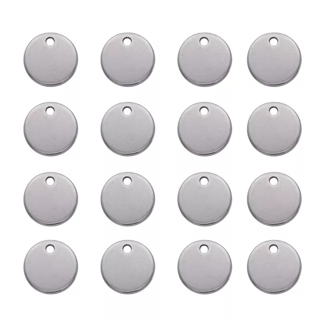 100pcs 304 Stainless Steel Round Metal Tags Stamping Blanks Tag Charms 10x0.6mm