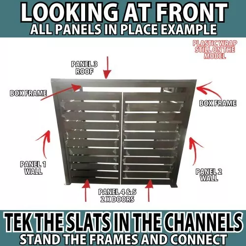 Aluminium Pool Filter Pump Enclosure slat Box CUSTOM Sizes with Doors and Roof