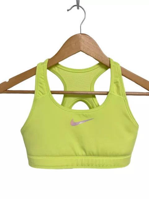 NWT Nike DJ6023-736 Kid Girls Dri-FIT Swoosh Reversible Sports Bra Lemon  Size XL
