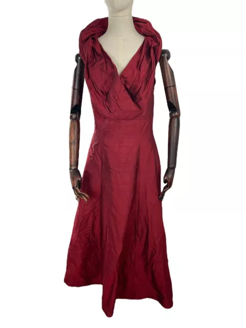Monsoon Twilight Ball Gown UK14 100% Silk Red Dress Vintage