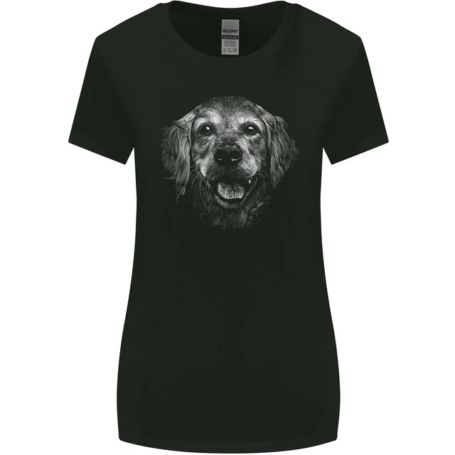 A Golden Retriever Face Womens Wider Cut T-Shirt