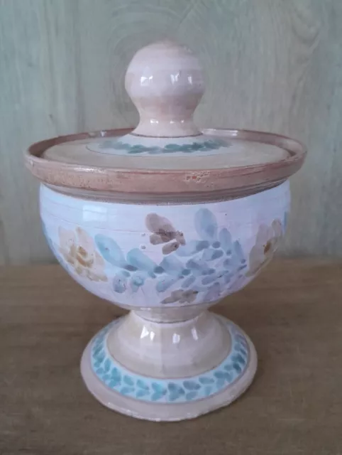 Ancien pot en terre cuite vernissée signé poterie old vase signature à définir