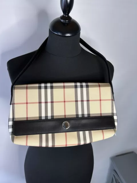 Burberry Beige Nova Check Plaid Shoulder Bag Handbag