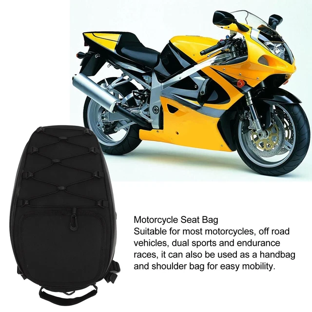 (Bleu) Sac De Siège De Moto Sac De Casque De Moto De Style Sportif Fond