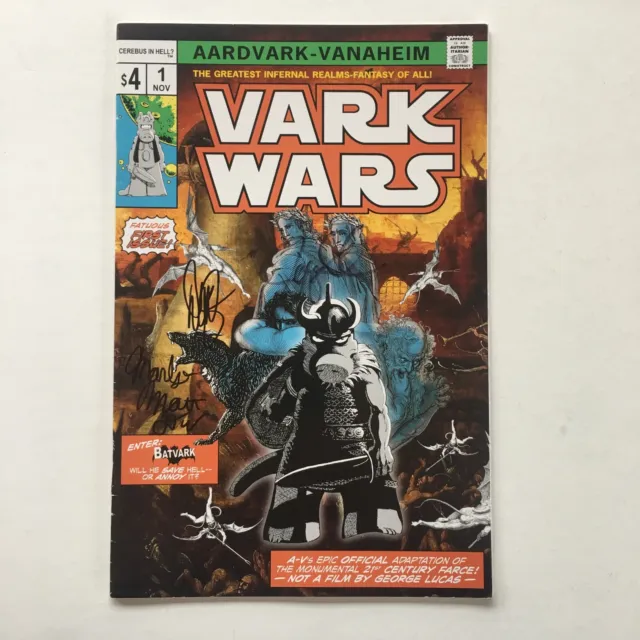 Triple Signed Vark Wars #1 Aardvark-Vanaheim Comics Cerebus 2019 Fine+