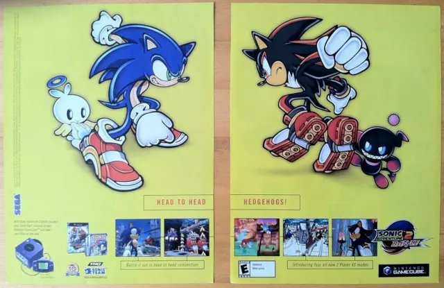 2002 Official Sonic Adventure 2 Battle Gamecube Nintendo Power Poster  Authentic