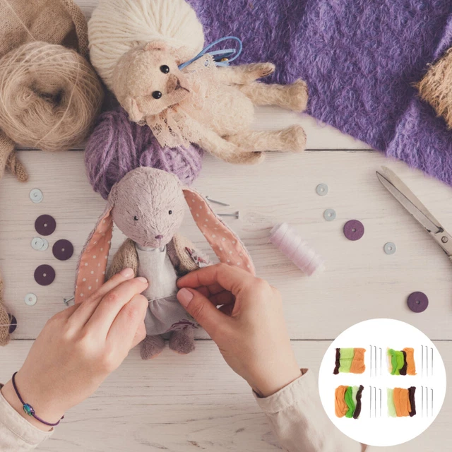 4 Sets DIY Felting Kit Poking Fun Kids Play Sets Needle Felt