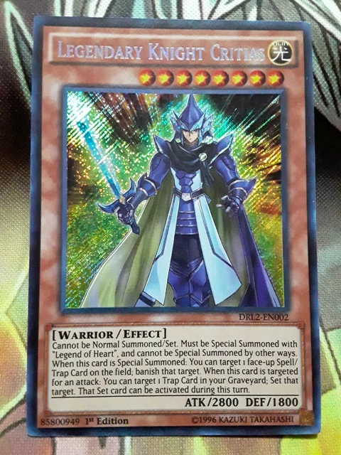 Yugioh Legendary Knight Critias Secret Rare DRL2-EN002 1st Ed Lightly Played
