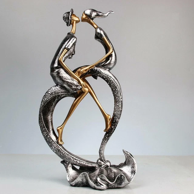 Baiser Couple Amoureux Statue Figurine En Résine Artisanat Ornements pour La