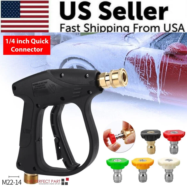 1/4& HIGH PRESSURE Washer Gun 4000 PSI Car Wash Foam Spray Short Wand w