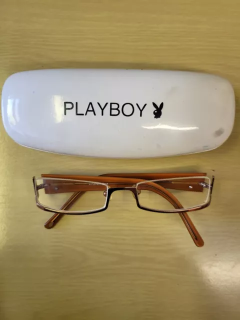 Playboy Ladies Reading Glasses With Logo And White Case.. USED..