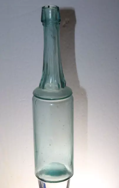 Early Fluted Neck Pepper Sauce Bottle Applied Top 9 3/4''