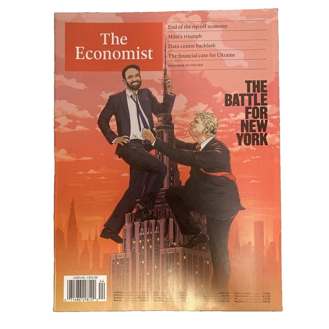 Momdani Rapper THE ECONOMIST 2025 Magazine Newspaper Mamdani Trump New York £7.99 ...