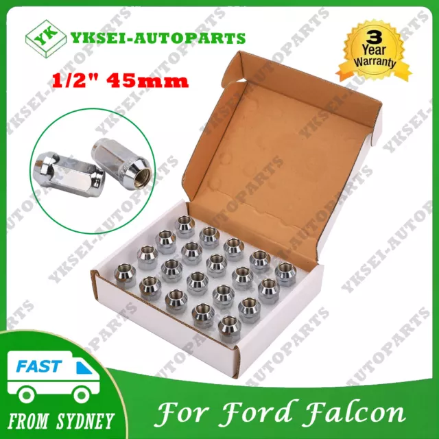 20pcs 1/2" Inch Chrome Wheel Nuts 45mm Suit For Ford Falcon FG BF BA AU EL EF EA