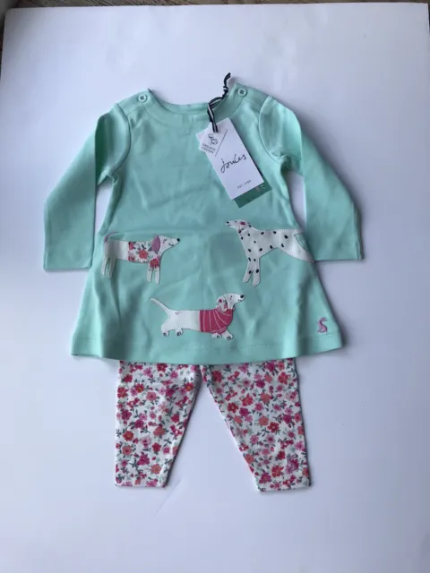 Joules Baby Girls Christina Dog Cotton Dress & Legging Set Age 3-6 Months *BNWT*