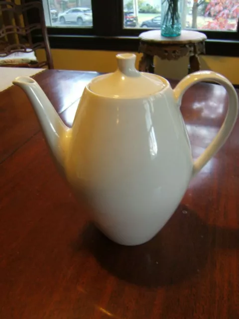 Vintage SCHONWALD WHITE COFFEE /TEA POT WITH LID--MID CENTURY--MADE IN GERMANY-