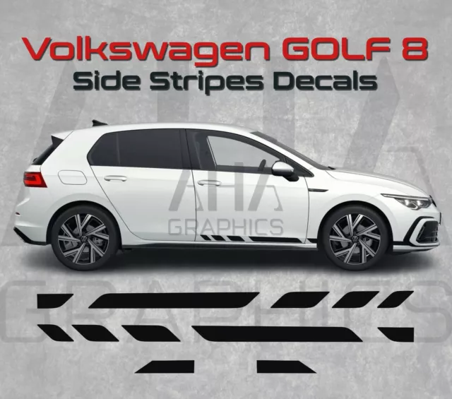 VOLKSWAGEN GOLF 8 R Line Side Stripes Decals VW MK8 GTI Side Graphics ...