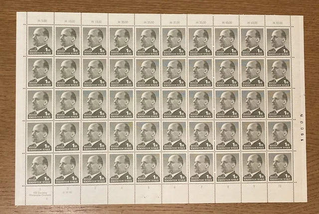 DDR 1969 kpl. Bogen  Mi.Nr. 1481 mit Dv Fn 4 dgz/ 2 Lz