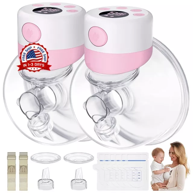 2 PACK Extractor De Leche Manos Libres Electrico Hands-Free Electric Breast Pump