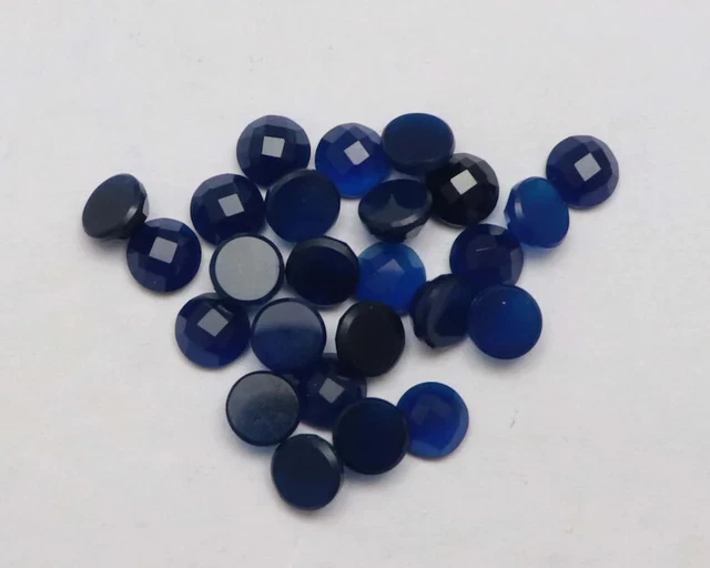 Iolite Chalcedony Round Shape 6mm - 20mm Rose Cut Flat Bottom Wholesale Lot