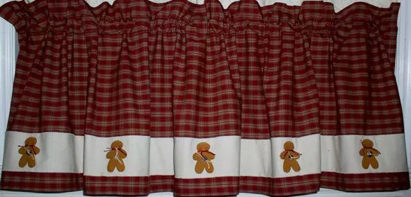 Gingerbread Valances Tiers Runners Country Primitive Gingerbread Kitchen Decor