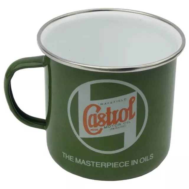 Castrol Classic Kaffee Becher Emailliert 500ml Motor Werkstatt Camping Nostalgie