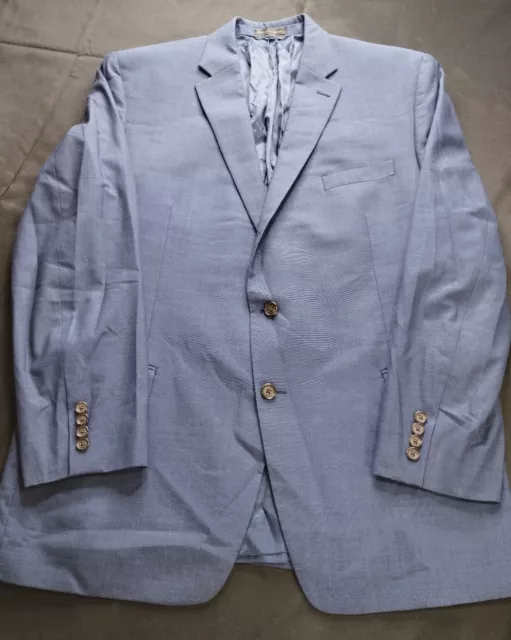 Lauren Ralph Lauren Mens Blue Long Sleeve Two Button Blazer Jacket Size 46 Long