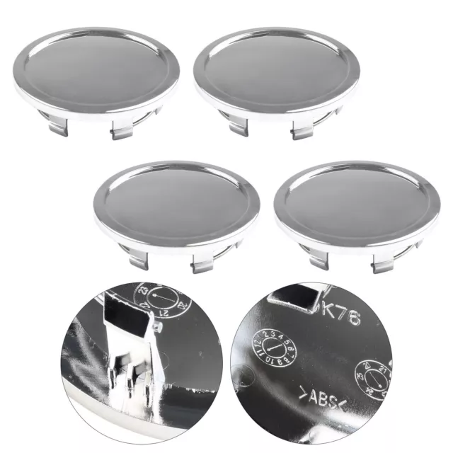 Capuchon Moyeu de Roue de Voiture 76mm ABS Chrome Ensemble de 4 Pièces