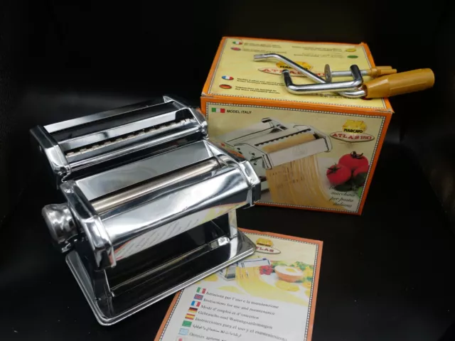 Vintage MARCATO Atlas No 150 Pasta Noodle Maker Machine with Box Made In Italy