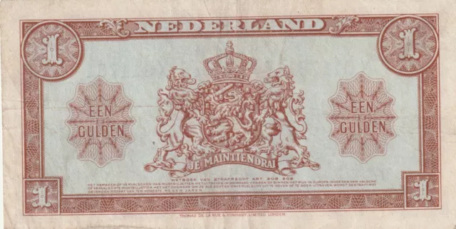 Netherlands 1945 1 Gulden Circulated Banknote Pick 70 Bargain Bin X low serial # 2