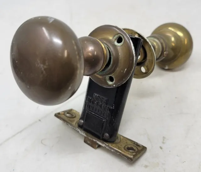 Vintage SARGENT Mortise Door Lock Hardware with Brass Knobs - No Key