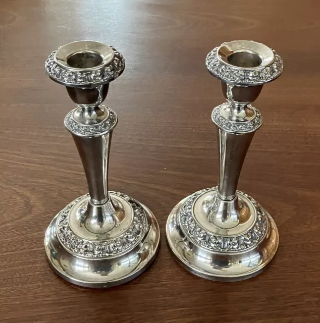 Vintage Silver Plated Pair of Candlestick Holders IANTHE made in England