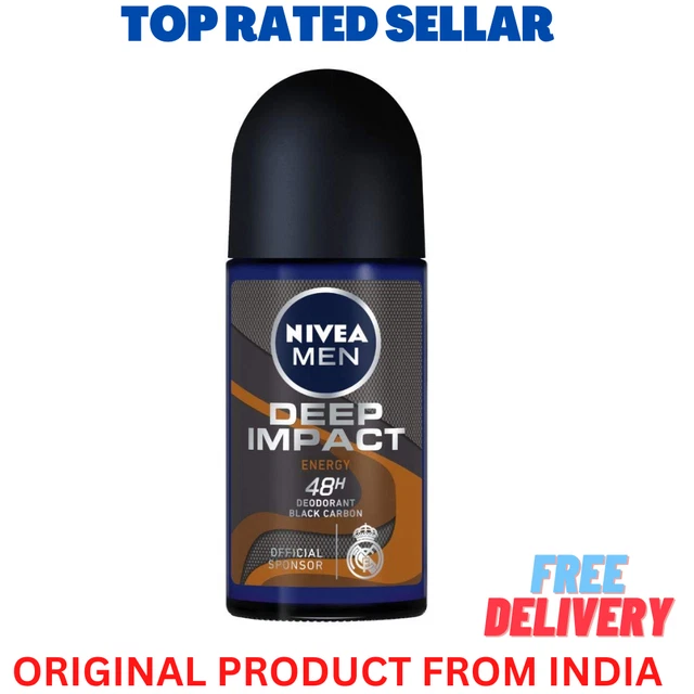 Nivea Profond Impact Énergie Déodorant Roll On pour Hommes, 50 Millilitres