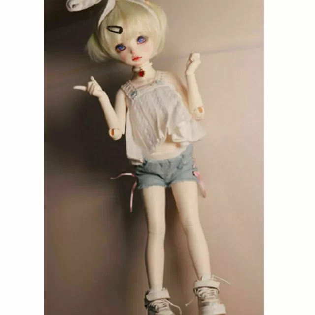 Parrucca trucco viso bambola assemblata 1/6 bella ragazza occhi uniti set completo regalo 7