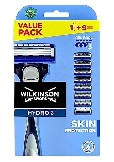 Wilkinson Sword Hydro 3 Skin Protection Rasierer+9 Ersatzklingen NEU/OVP