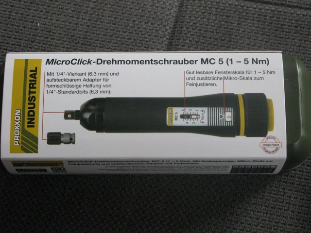 Proxxon 23347 MicroClick-Drehmomentschrauber MC5 1-5 1;5 Nm mit Kunststoffkoffer