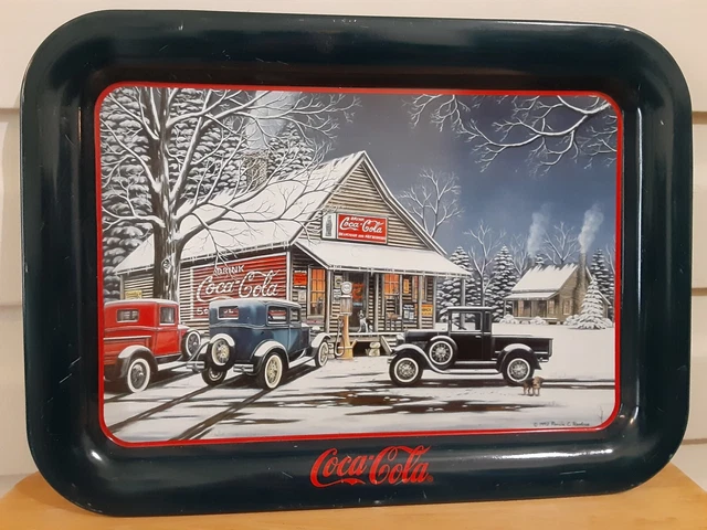 1995 Coca-Cola "The Gathering Place” Metal Serving Tray 13" x 17" x 1"
