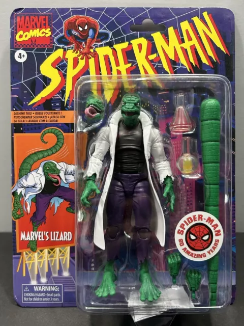 NIB Hasbro Marvel Legends Spider-Man Retro Lizard Wal-Mart Exclusive NEW