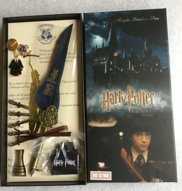HARRY POTTER QUILL Pen and Ink Set ,Metal Bookmark, Boxed And Sent From