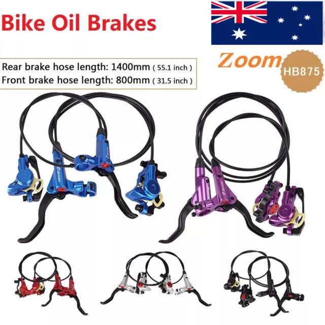 ZOOM HB875 Bike Hydraulic Disc Brake Bicycle Front & Rear Brakes Set Calipers AU