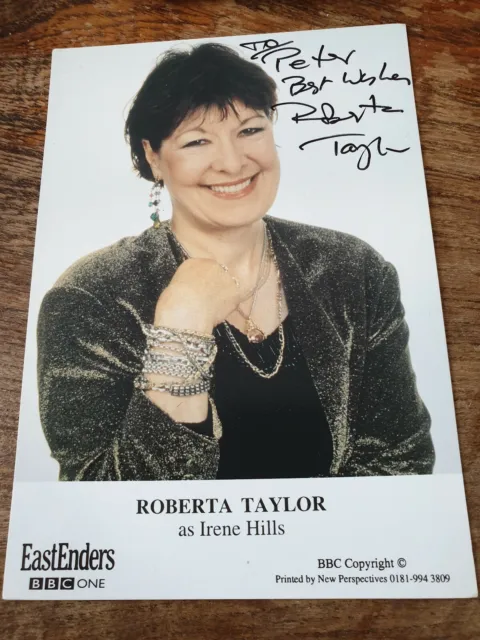 EastEnders Irene Hills Hand Signed Cast Card Roberta Taylor Autograph