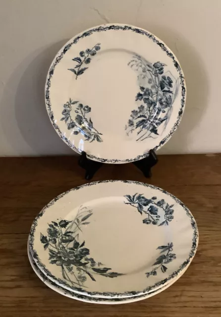 3 Anciennes Assiettes Plates Creil Et Montereau Terre De Fer Modele Katecrown