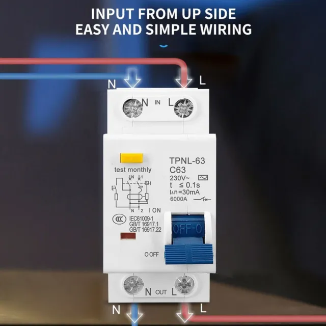 Circuit Breaker Leakage Breaker 1P+N 1PC 230V DPNL Mit Spannungsschutz